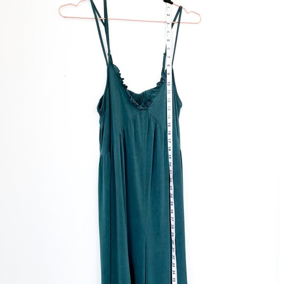 urban outfitters emerald green wide leg jumpsuit - Picture 3 of 6
